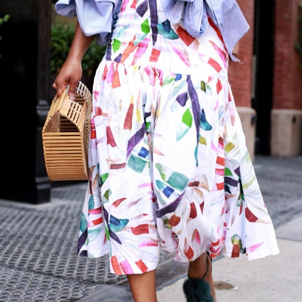Mara hoffman white linen skirt